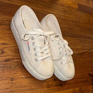 White platform superga sneakers